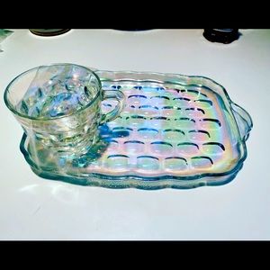 COPY - Federal glass snack plate and cup